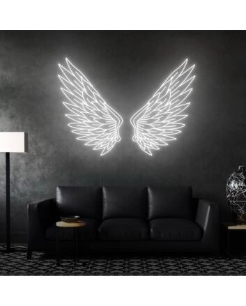 Angel Wings Neon Sign for Whimsical and Spiritual Decor