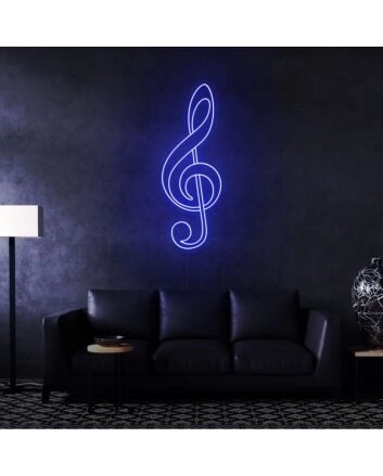 Treble Clef Neon Sign for Music Lovers
