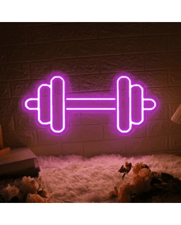 Gym Neon Sign Dumbbell Neon Light Wall Art Decor for Fitness Spaces