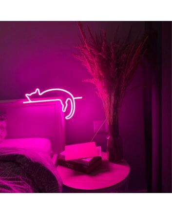 Lazy Cat Neon Sign for Animal and Whimsical Decor