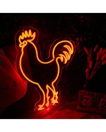 Rooster Neon Sign for Farm and Rustic Decor