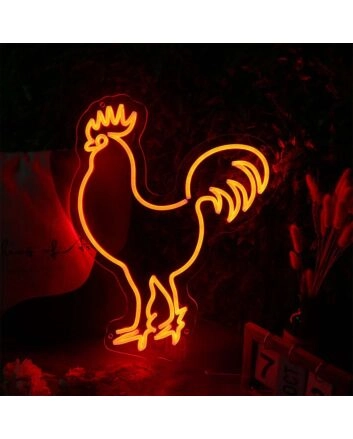 Rooster Neon Sign for Farm and Rustic Decor