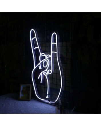 Rock Never Die Gesture LED Neon Sign for Music Lovers