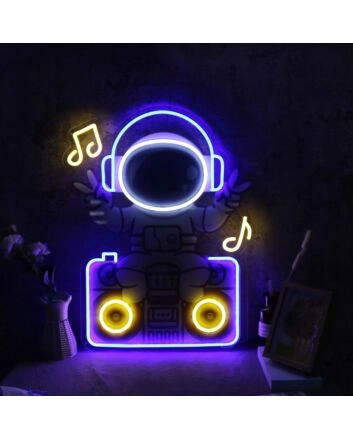 Astronaut Sitting On The Radio Custom Neon Sign for Space Enthusiasts
