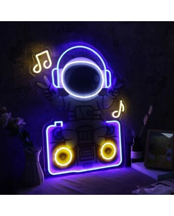 Astronaut Sitting On The Radio Custom Neon Sign for Space Enthusiasts