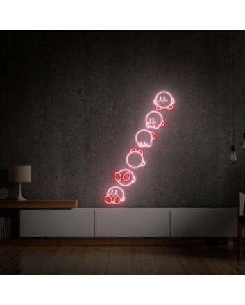 Rolling Jump Kirby Light Sign Acrylic Sign Kawaii Room Decor for Anime Fans