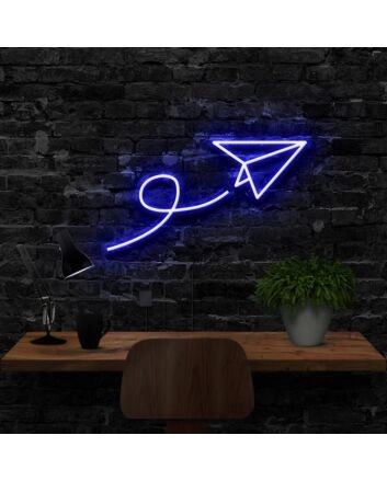 Paper Plane Neon Sign for Fun and Whimsical Decor