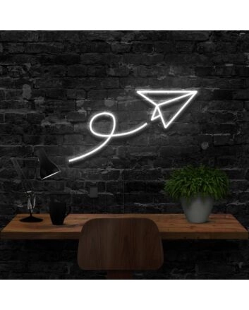 Paper Plane Neon Sign for Fun and Whimsical Decor