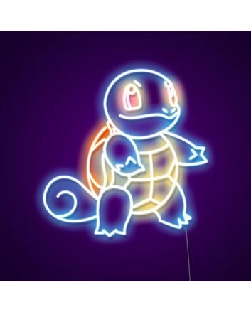 Squirtle Neon Sign for Anime Fans and Fun Spaces