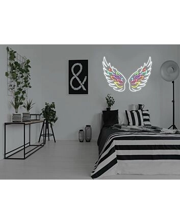 Angel Wings Neon Sign for Spiritual and Peaceful Ambiances