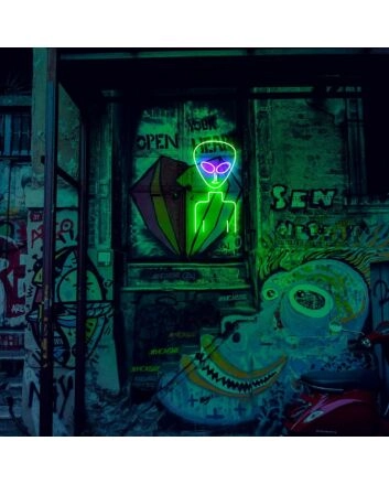 Alien Neon Sign for Whimsical and Fun Spaces