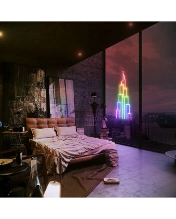 Tower Neon Sign for City and Urban Decor