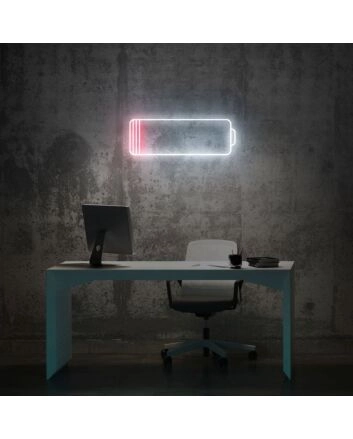 Night Embers Battery Drained Neon Sign for dramatic dorm room ambiance