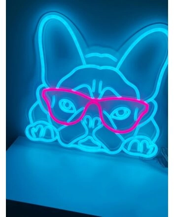 Frenchie Love Neon Sign perfect for pet lovers' spaces