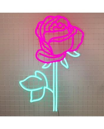 Rose No 3 Neon Sign perfect for love-themed settings