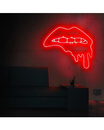 Dripping Lips Neon Sign for bold and edgy spaces