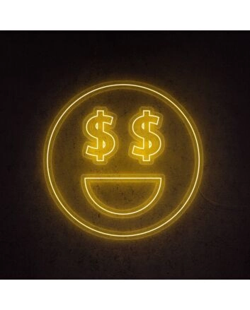Money Eyes Neon Sign for financial-themed decor