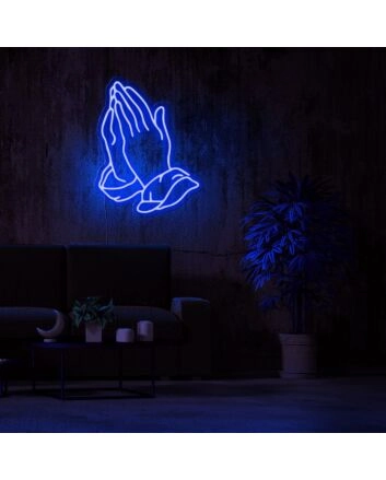 Praying Hands Neon Sign perfect for spiritual and peaceful spaces