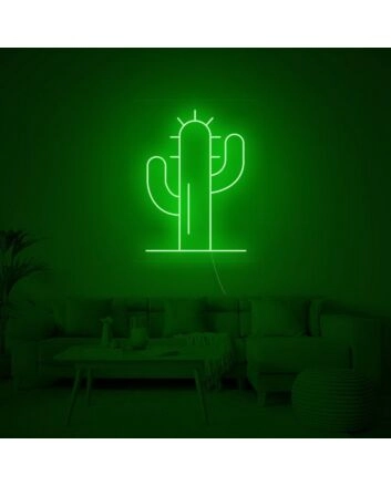 Cactus Neon Sign perfect for desert-themed rooms