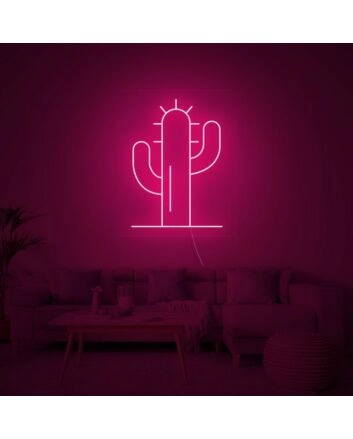 Cactus Neon Sign perfect for desert-themed rooms
