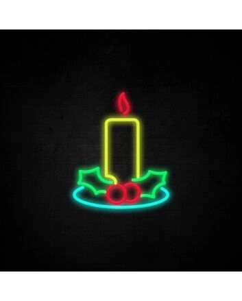 Candle Neon Sign adds warmth to cozy spaces