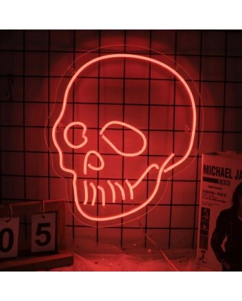 Skull Neon Sign ideal for edgy and Halloween-themed decor