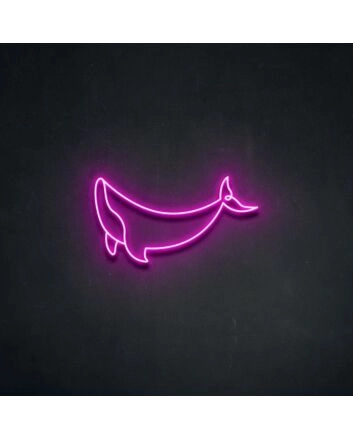 Whale Neon Sign for Ocean Themed Decor