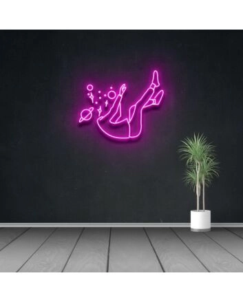 Falling Into Space Neon Sign for Cosmic Decor