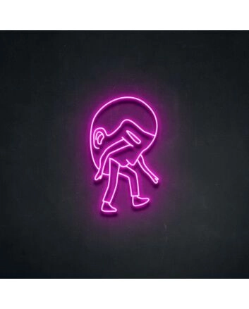 Heavy Head Neon Sign for Thoughtful Spaces