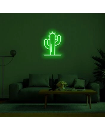 Cactus Neon Sign for Desert Themed Decor