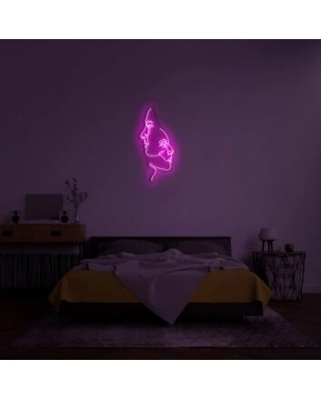Two Face Neon Sign for Artistic Spaces