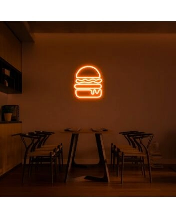 Burger Neon Sign for Restaurants and Diners