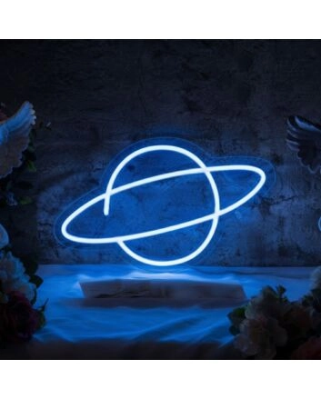 Planet Neon Sign for Cosmic Decor