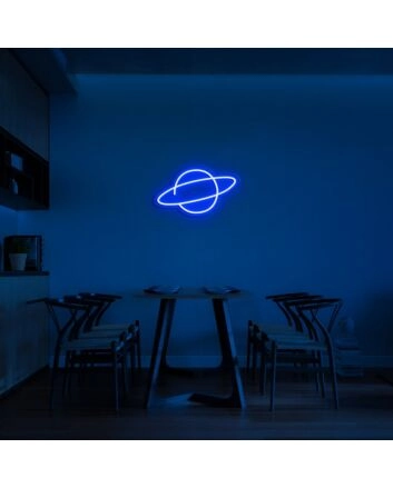 Planet Neon Sign for Cosmic Decor