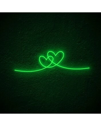 Double Heart Neon Sign for Romantic Settings