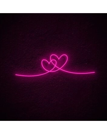 Double Heart Neon Sign for Romantic Settings