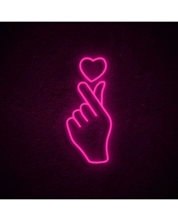 Heart Hand Neon Sign for Love Themed Decor