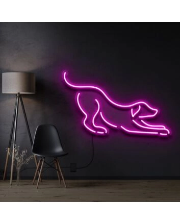 Playful Dog Neon Sign for Pet Lovers and Kids Rooms