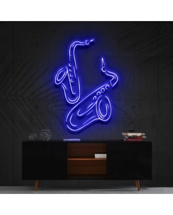 Saxophones Neon Sign for Music Lovers