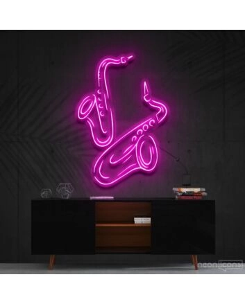 Saxophones Neon Sign for Music Lovers