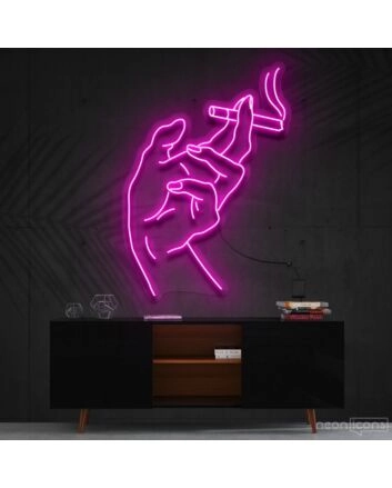 Smokers Hand Neon Sign for Edgy and Bold Decor