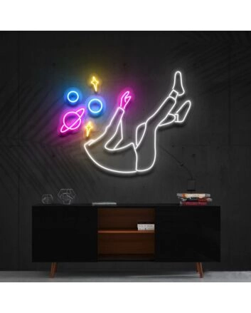 Space Head Multicolour Neon Sign for Cosmic and Fun Decor