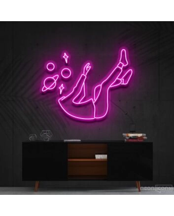 Space Head Neon Sign for Cosmic Themed Spaces