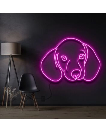 Dachshund Face Neon Sign for Pet Lovers