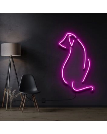 Dog Facing Away Neon Sign for Pet Lovers and Cozy Spaces
