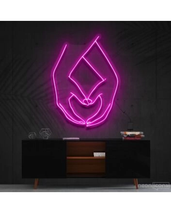 Hand Heart Neon Sign for Romantic Decor