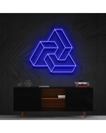 Interlocking Boxes Neon Sign for Geometric Art Lovers