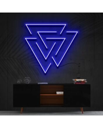Interlocking Triangles Neon Sign for Modern Decor