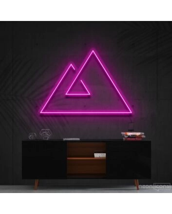 Abstract Mountains Neon Sign for Nature and Artistic Spaces