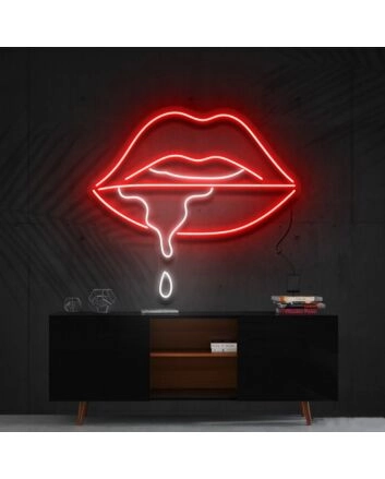 Lips Dripping Multicolour Neon Sign for Artistic Decor